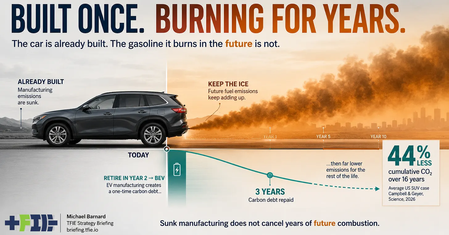 New Science Says Scrapping A Working Gas Car For An EV Is Usually Greener