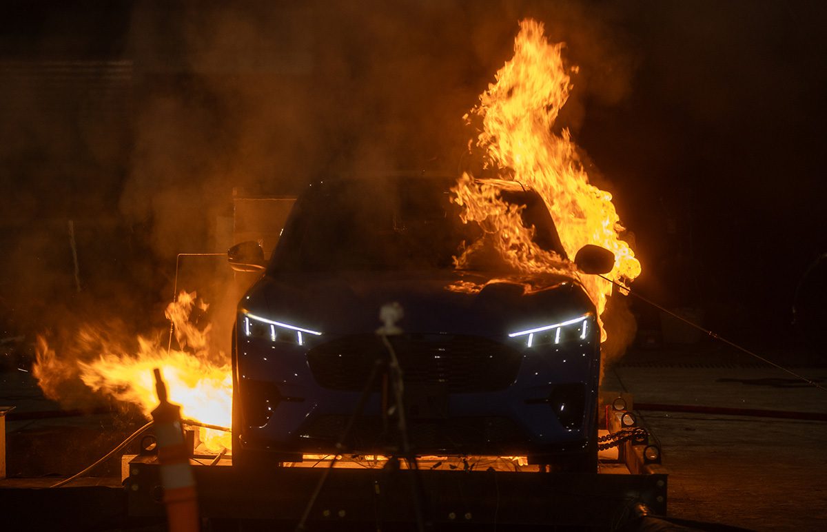 UL burns 18 EVs to develop guidelines for firefighters