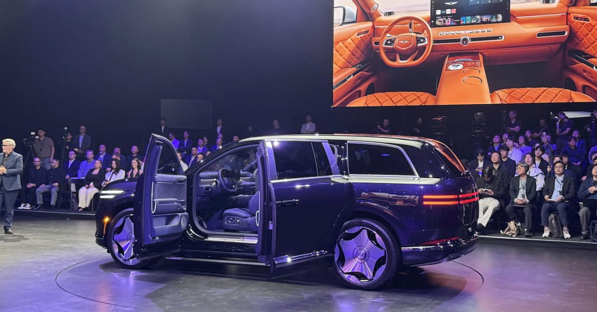 The Genesis GV90 transforms into a private luxury theater with a pop-up 24.6″ display