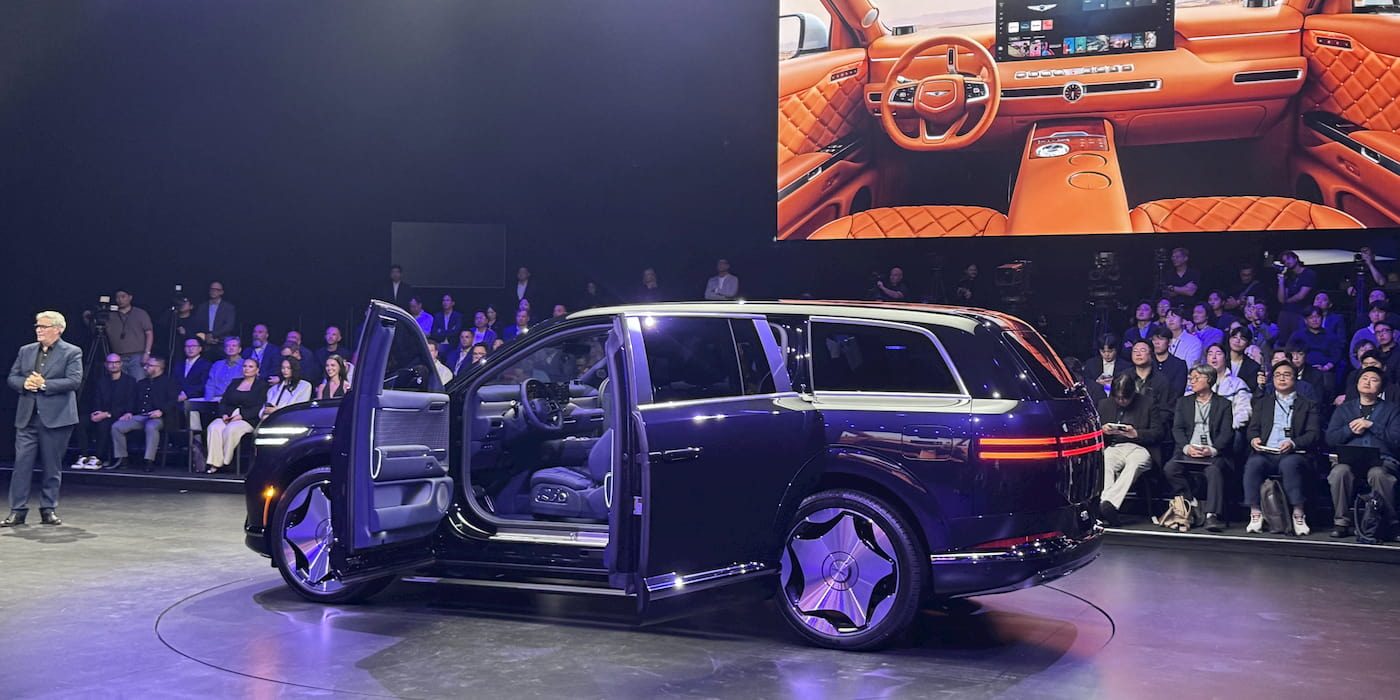The Genesis GV90 transforms into a private luxury theater with a pop-up 24.6″ display