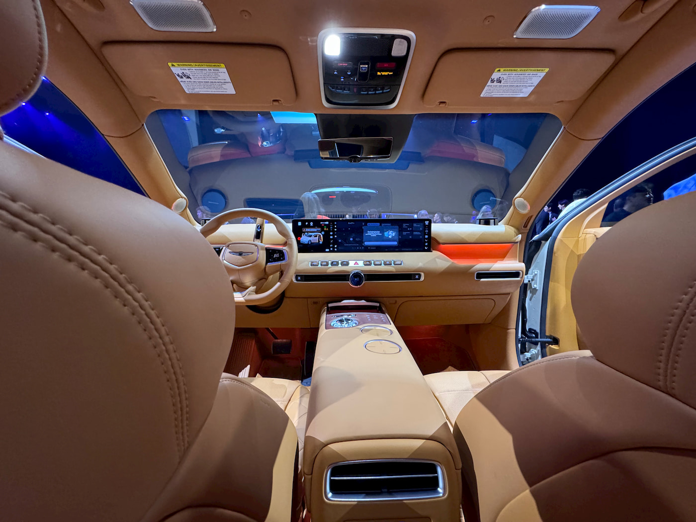 The Genesis GV90 transforms into a private luxury theater with a pop-up 24.6″ display